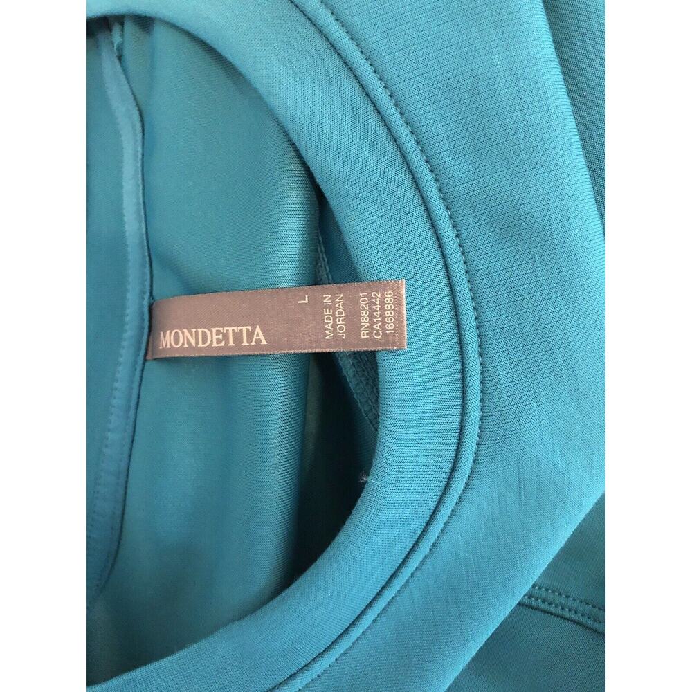 Mondetta Lady Scuba Sweatshirt Long Sleeves Large Crew Neck Verdigris Color - Picture 7 of 8